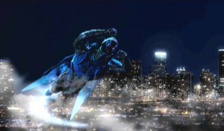 Illustration for article titled The first photos of the Blue Beetle's live-action transformation